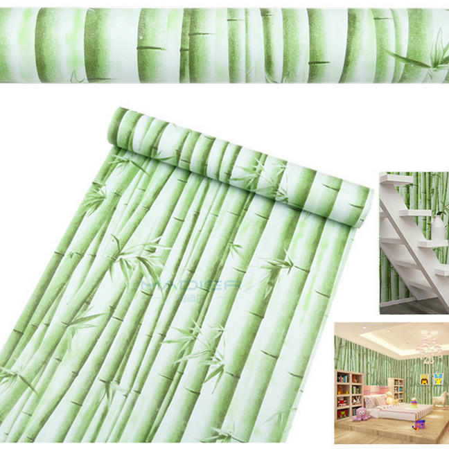 Cuộn 5m Decal Giấy Dán Tường Cây trúc xanh lợt