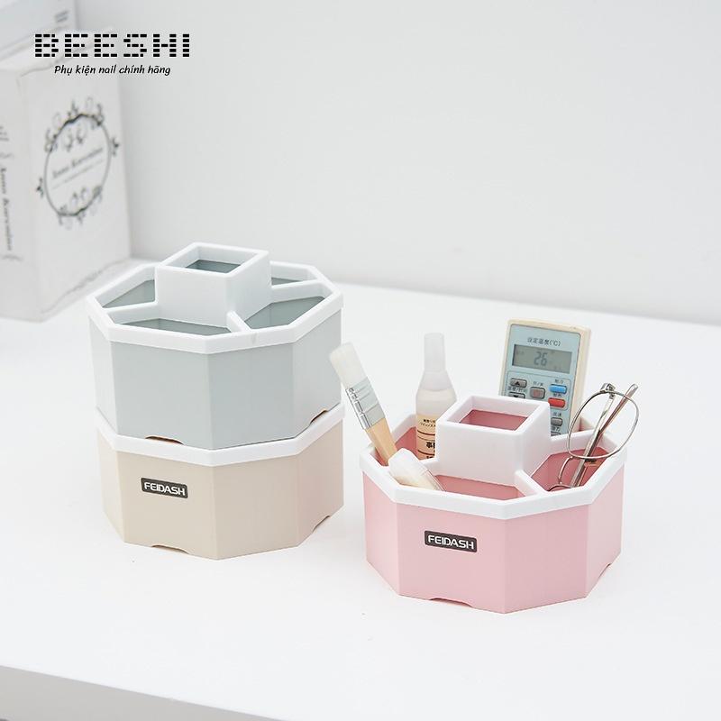 Cốc đựng cọ, khay đựng cọ làm móng 5 ngăn- khay lục giác