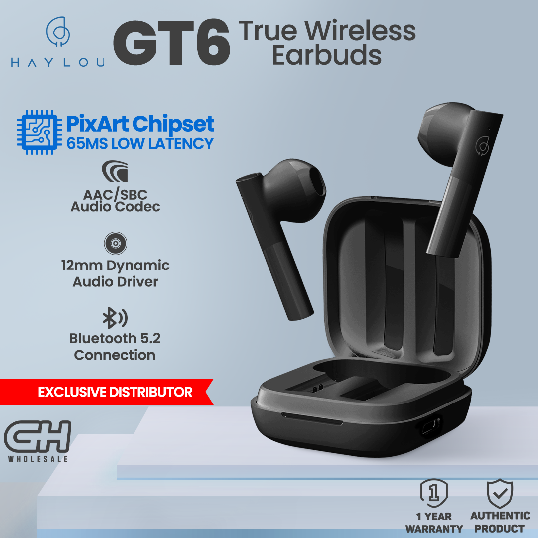 Tai nghe True Wireless Haylou GT6 Đen - Hàng chính hãng