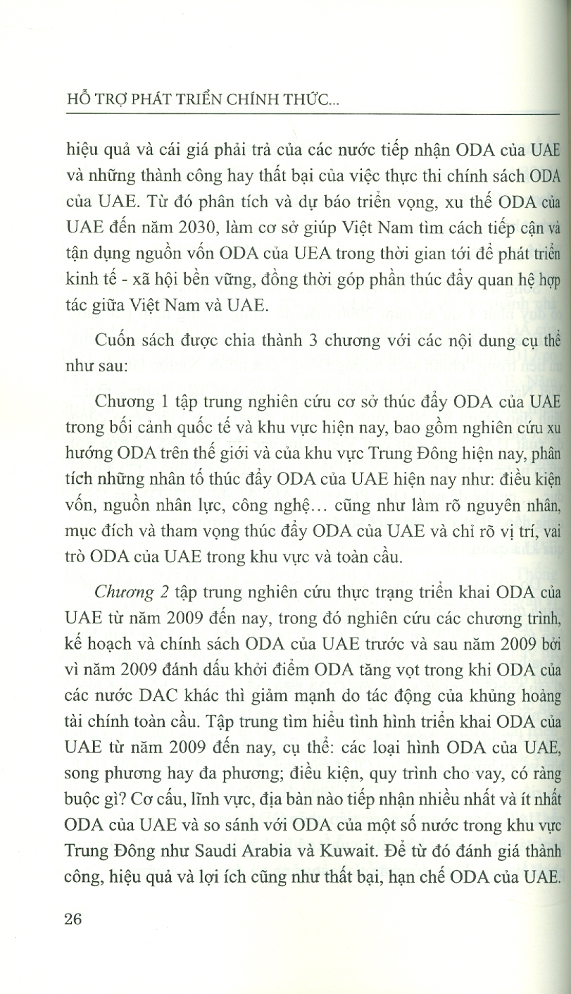 Hỗ Trợ Phát Triển Chính Thức Của Các Tiểu Vương Quốc Ả-Rập Thống Nhất Và Khả Năng Hợp Tác Với Việt Nam (Sách chuyên khảo) - Đỗ Đức Hiệp (Chủ biên)