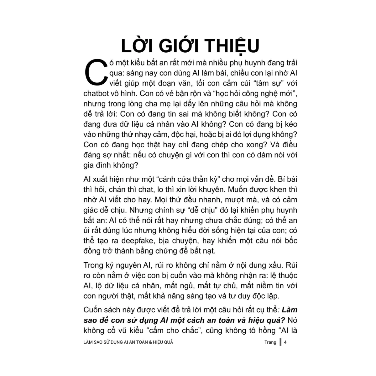 Sách - Làm Sao Để Con Sử Dụng AI An Toàn Và Hiệu Quả - Nguyễn Văn Lượng