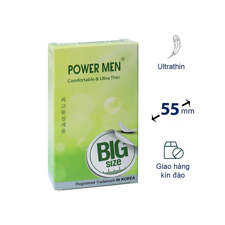 Bao Cao Su Size Lớn Siêu Mỏng Power Men Comfortable Ultrathin - 12s