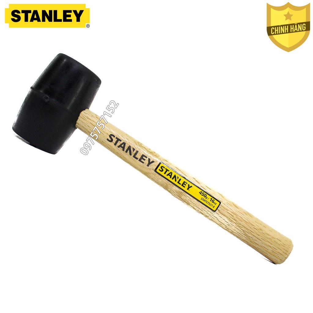 Búa cao su tinh luyên đặc nguyên khối Stanley 16oz/ 450g, độ đàn hồi cao, cán gỗ cứng tự nhiên