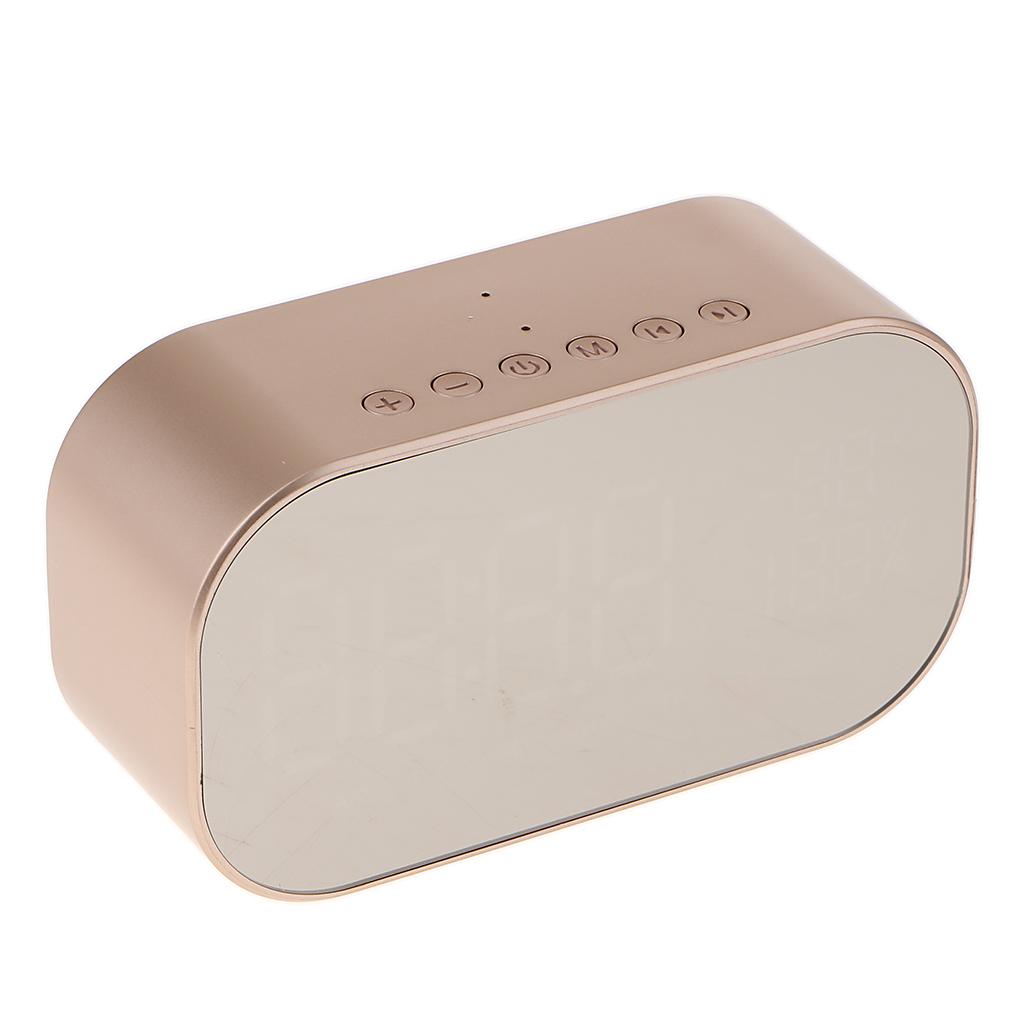 Wireless LED Mirror Surface Bluetooth Alarm Clock Speaker Table Clock for Home Office Decoration