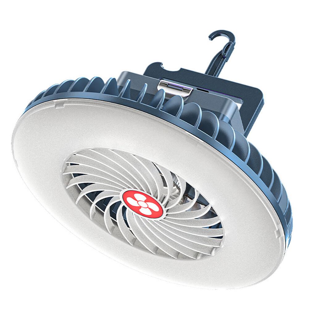 Quạt lều đa chức năng Đèn cắm trại có thể sạc lại Quạt sạc di động Đèn chiếu sáng khẩn cấp ngoài trời Công cụ chiếu sáng khẩn cấp