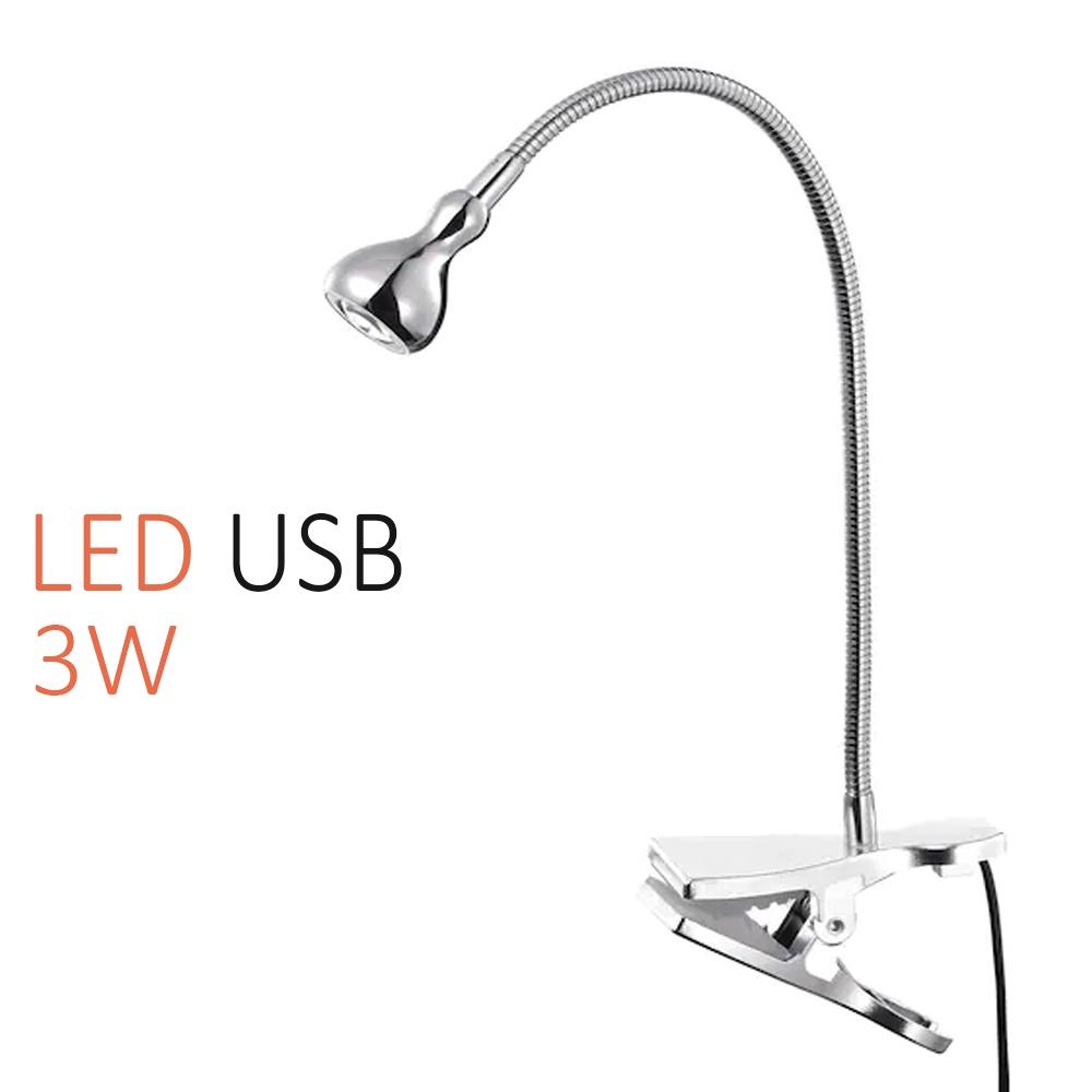 Đèn Led đọc sách, Làm việc 3W Kẹp đa năng, Ánh sáng chiếu rọi - T001