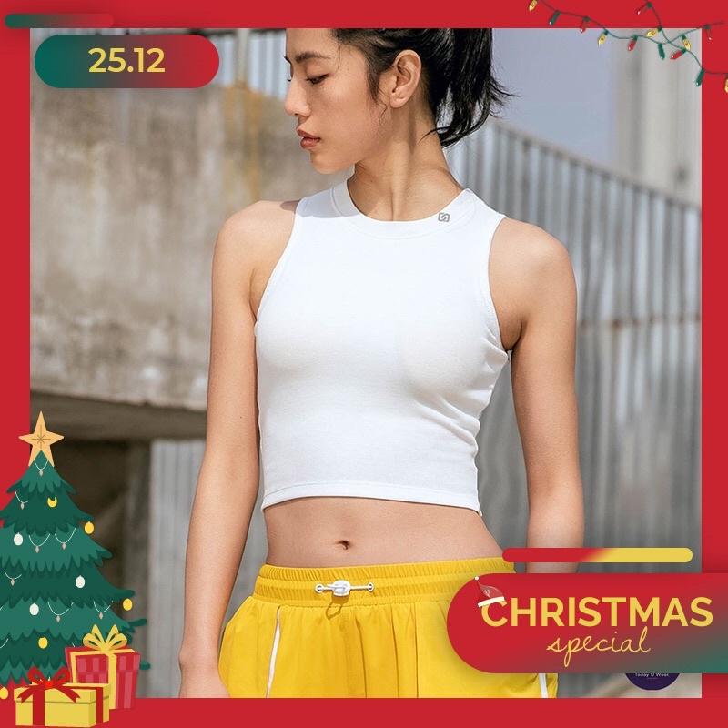 Áo Tập Thể Thao (ba lỗ/croptop) Mixi Top 3 màu trắng, đen, mận dễ phối (có mút, thấm hút tốt, co giãn)