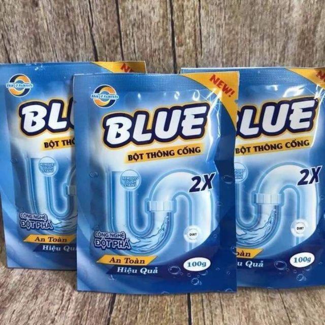 Bột thông cống, khử mùi, khử vi khuẩn Blue 100g