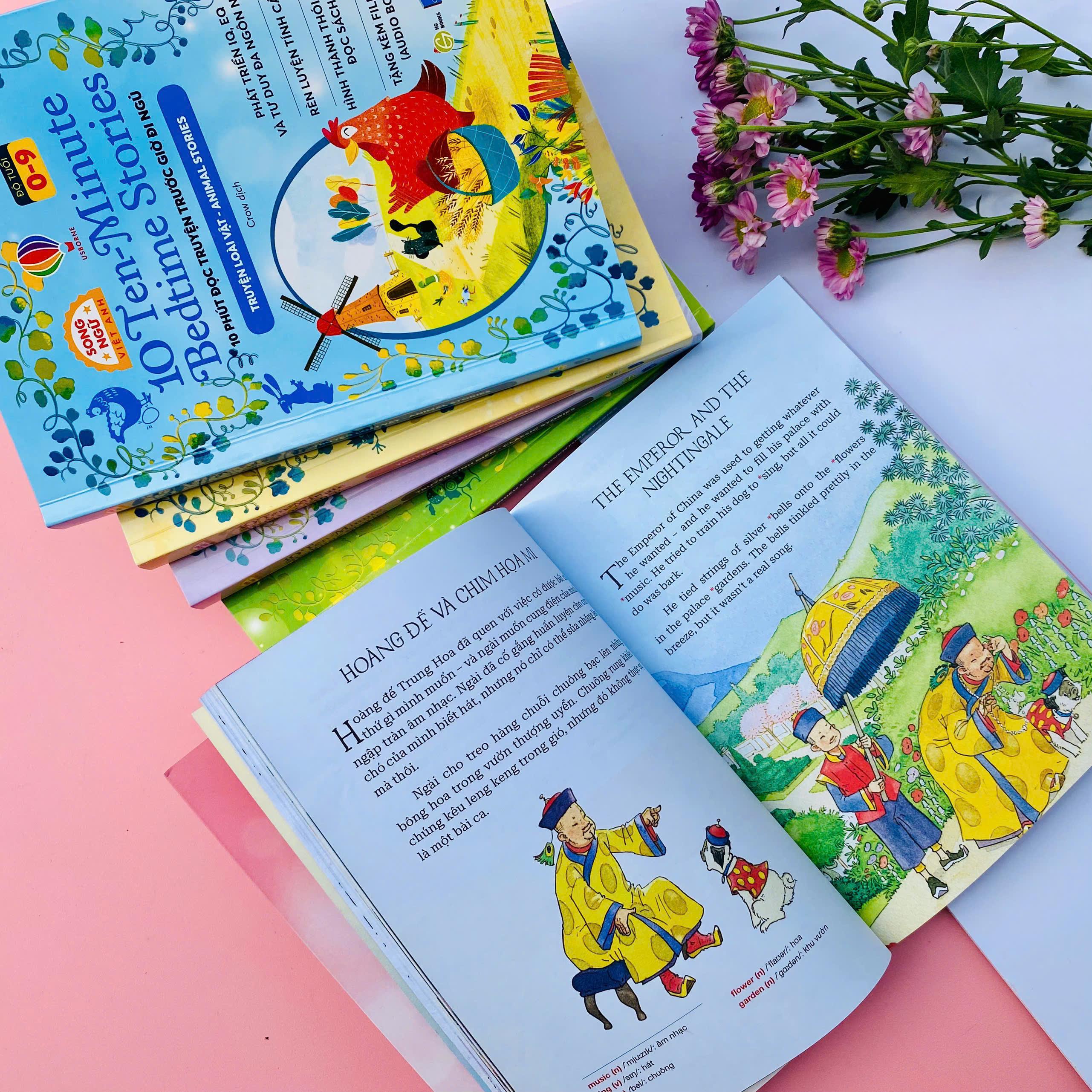 Sách - 10 Ten-Minutes Bedtime Stories - 10 Phút Đọc Truyện Trước Giờ Đi Ngủ - Animal Stories - Truyện Loài Vật - Song Ngữ Việt-Anh
