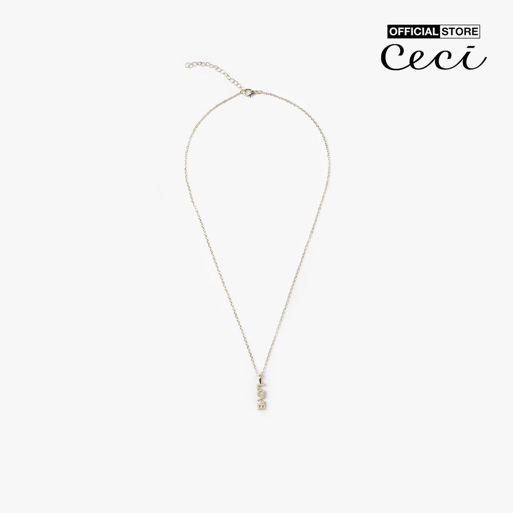CECI - Dây chuyền nữ sợi mảnh mặt chữ Love đính đá sang trọng CC4-01000200-27