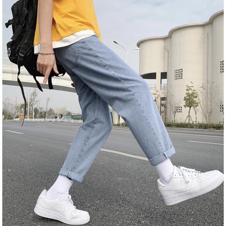 Quần Jean Baggy Nam ống Suông Rộng vải jeans bò cam kết không phai màuTR01 hot trend 2022