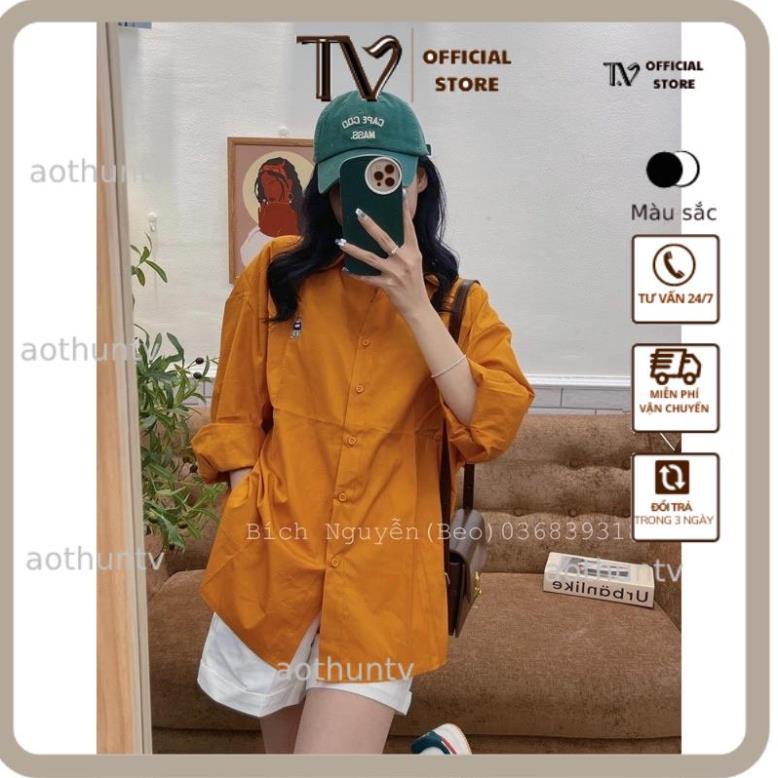 Sơ Mi Nữ Tay Dài ATV Áo sơ mi thêu gấu TTA877 Chất Đũi Lụa Mát Màu Cam Hottrend