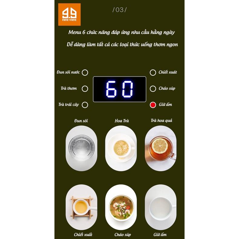 Ấm Đun Nước Đa Chức Năng Ấm Trà Văn Phòng Giữ Nhiệt 24h Bảo Hành 12 Tháng lỗi 1 Đổi 1