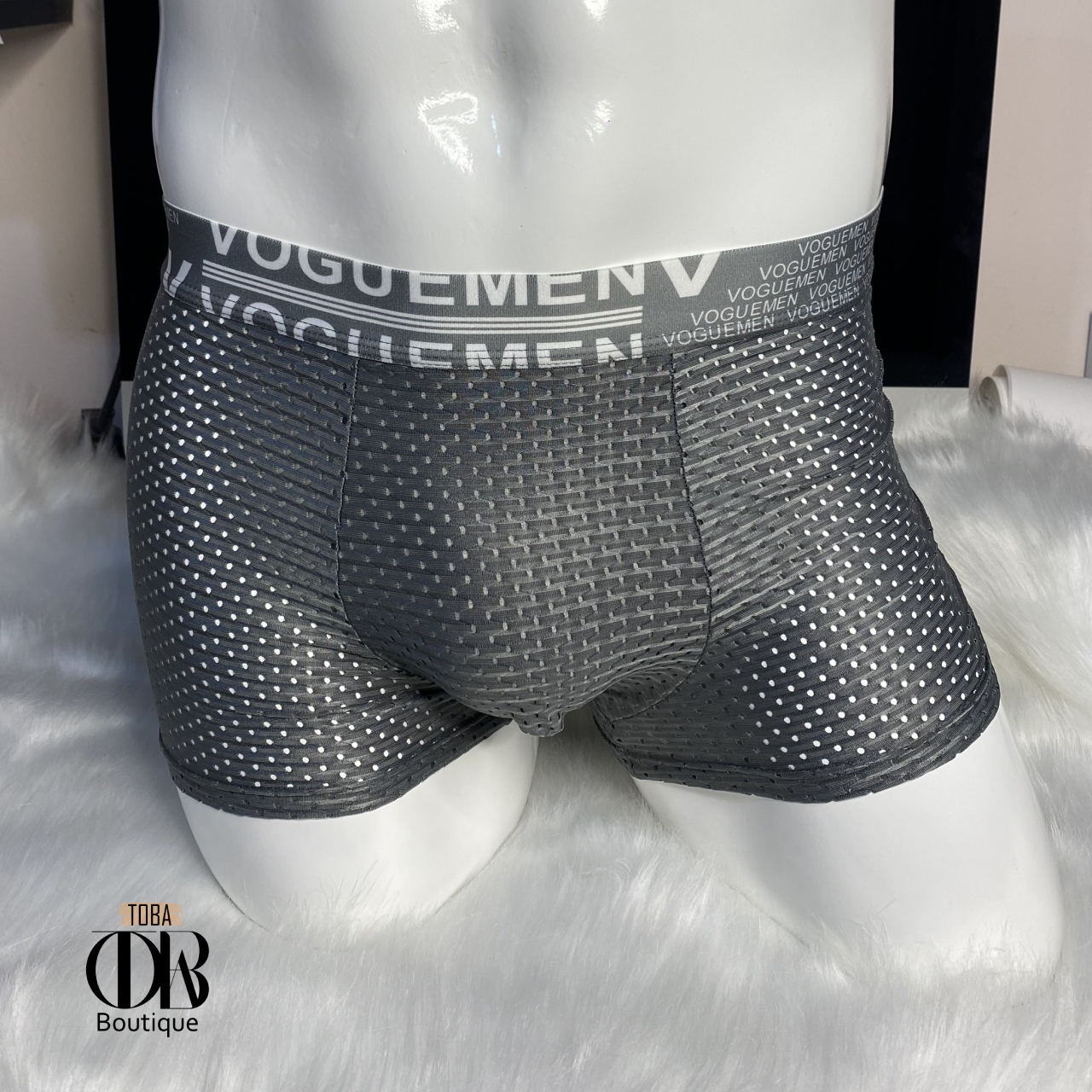 Quần lót nam, quần sịp đùi Boxer Lụa Lưới TOBA Boutique cao cấp siêu mát, thoáng khí mềm mịn rất thoải mái TBLL02