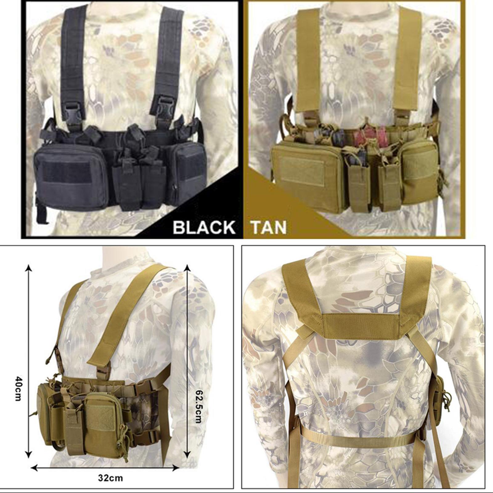 Tactical Vest with Magazine Pouch Carrier Molle Protective Khaki