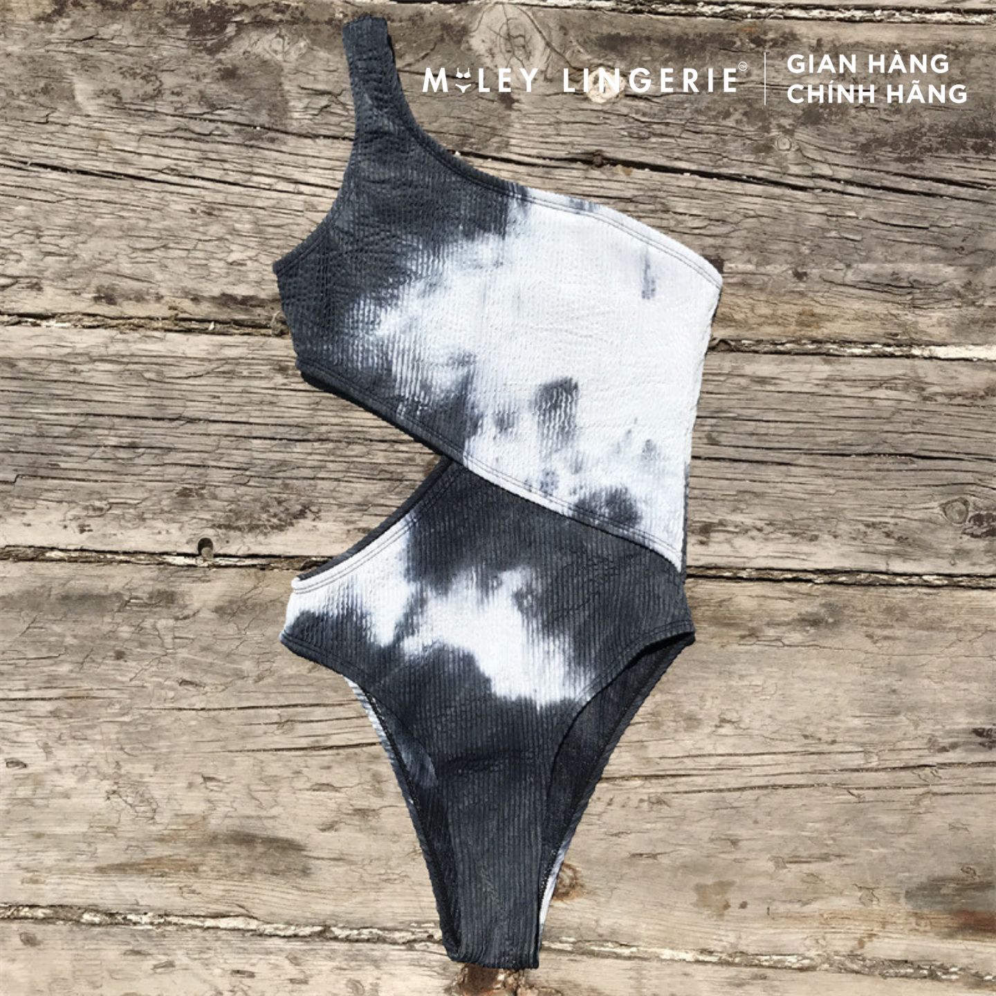 [MUA 2 GIẢM 8%] Đồ bơi Một Mảnh Dành Cho Nữ Cut-out Phối Hai Màu Đen Xám Snowy Mountain Thời Trang Tôn Dáng Miley Lingerie - SPP01