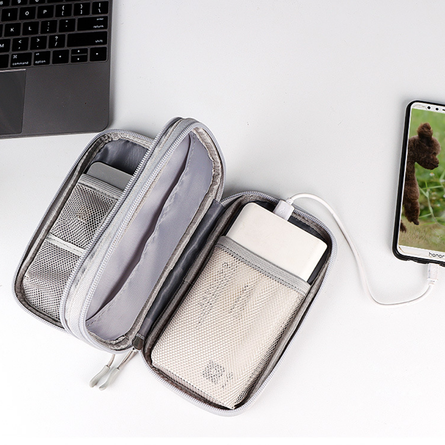 Túi Đựng Phụ Kiện Công Nghệ, Pin Sạc Dự Phòng, Điện Thoại, Cáp Sạc USB, Tai Nghe - Có Quai Cầm, Chống Nước, Nhiều Màu