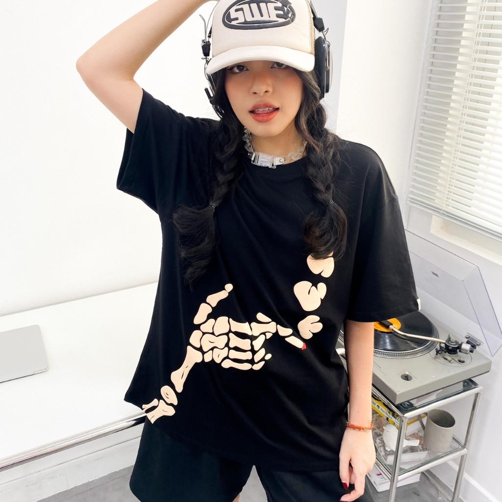 Áo thun SWE form rộng, tay lỡ SMOKED BONE TEE 100% cotton thoáng mát cao cấp, in lụa in hình độc lạ