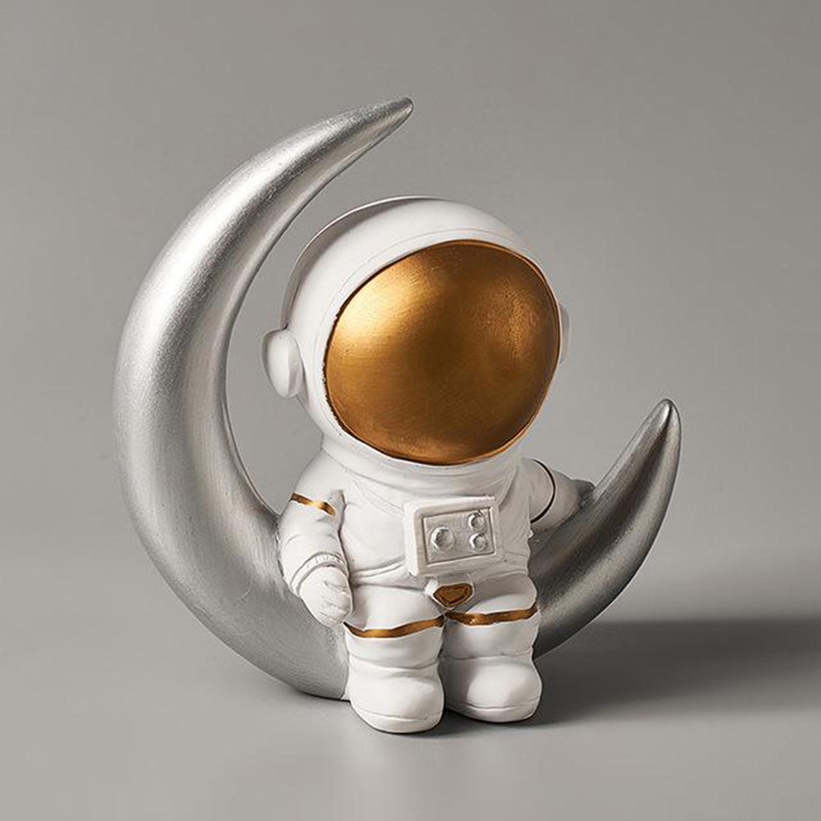 Astronaut Statues Sculpture Figurine Ornament Home Art Crafts Desktop Tabletop Decoration Home Office Decor