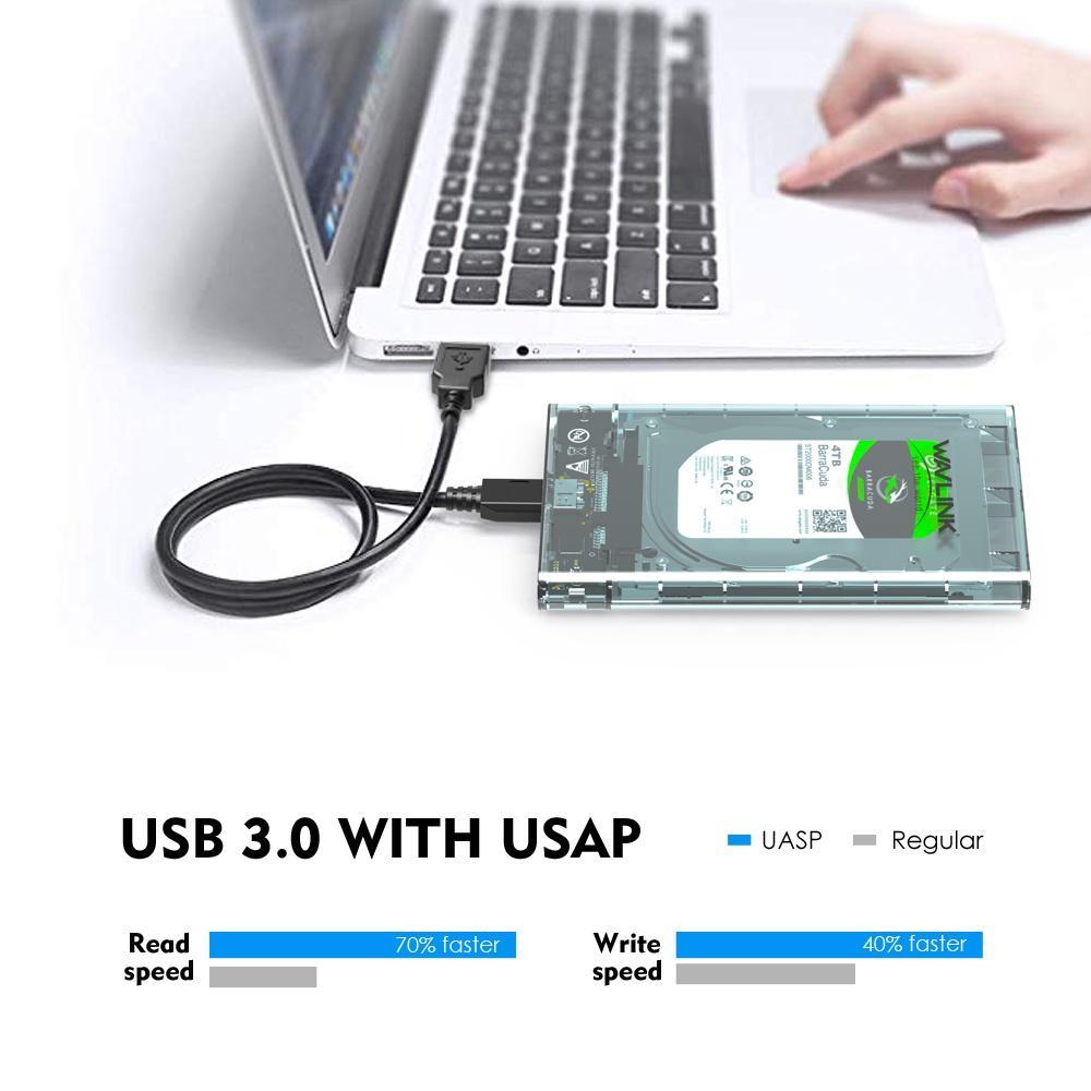 SAMSUNG Wavlink Hộp Đựng Ổ Cứng Ngoài Usb 3.0 SATA III 2.5 "Tối Đa Cho 7mm / 9.5mm 2.5 Inch HDD / SSD Max 4TB