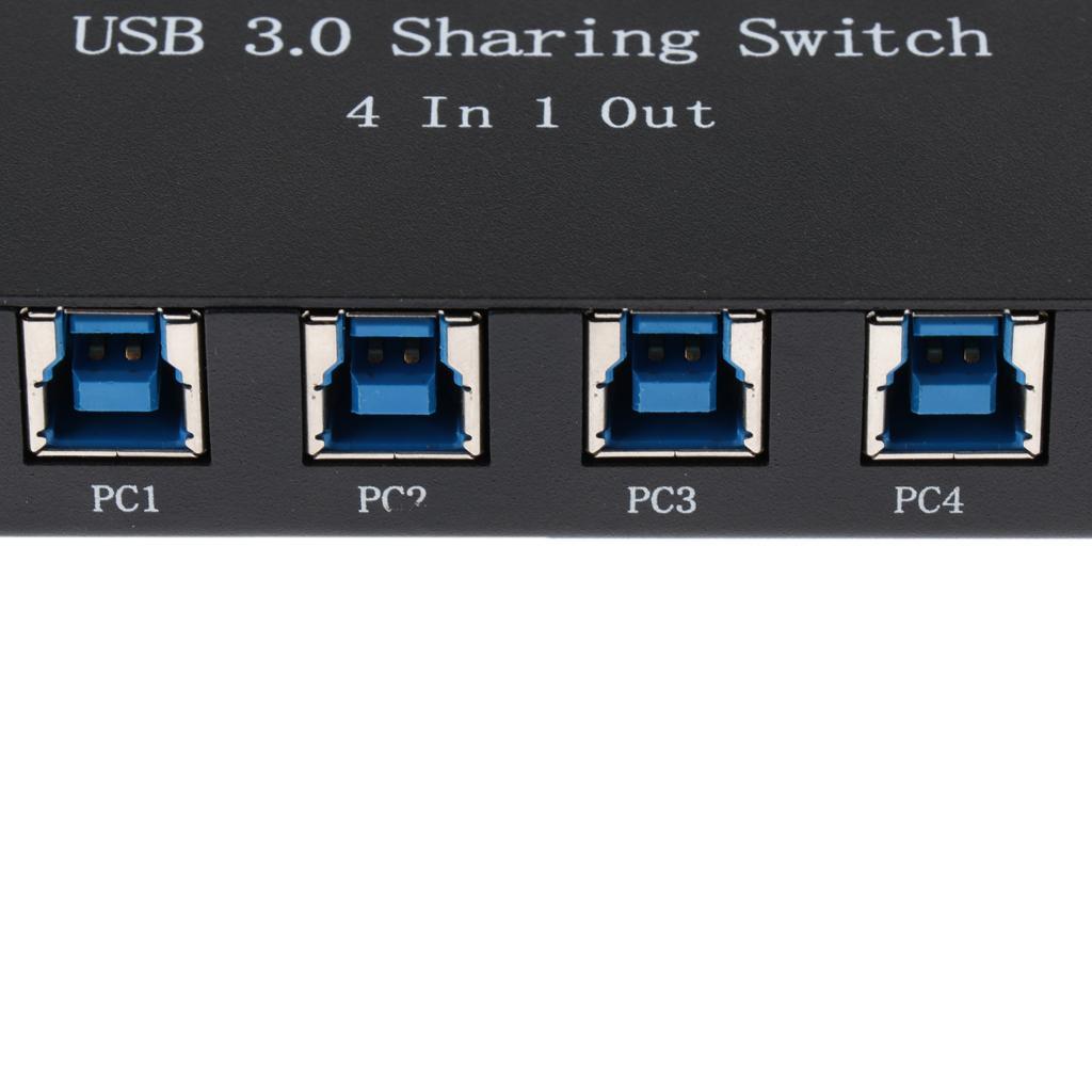USB 3.0 Sharing Manual Switch KVM Adapter Box 4Ports Hub for Printer