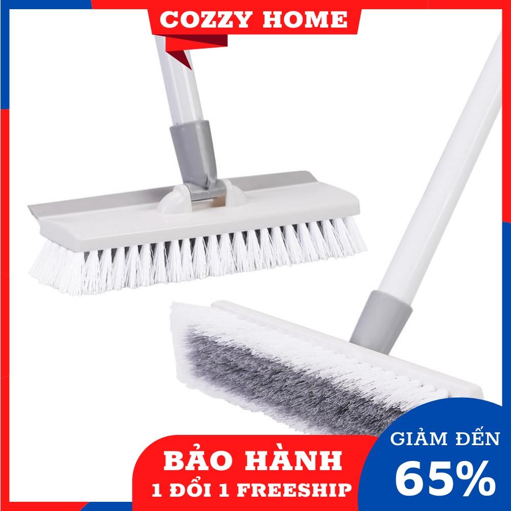 Cây chà sàn nhà tắm - vệ sinh cán dài chổi gạt nước 2 đầu xoay 180 độ dễ dàng điều chỉnh độ dài