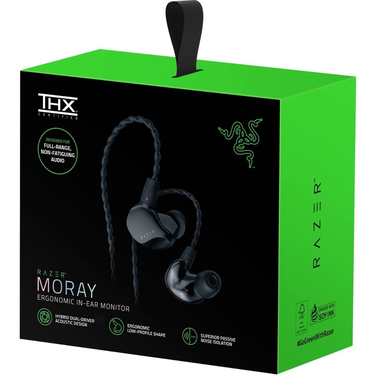 Tai nghe có dây nhét tai Razer Moray-Ergonomic In-ear Monitor for All-day Streaming_Mới, hàng chính hãng