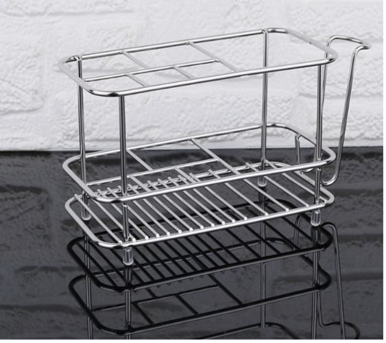 Kệ Inox để bàn chải đánh răng - Kèm miếng dán treo tường tiện lợi
