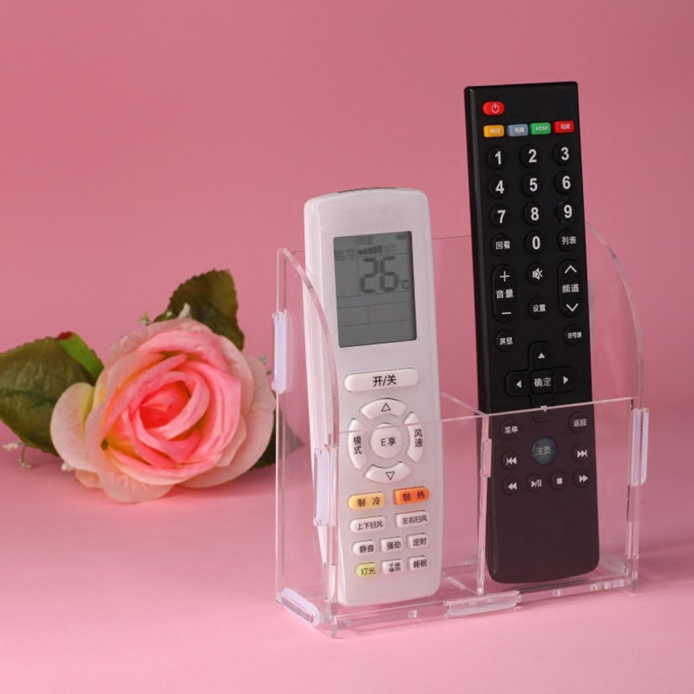 Hộp Đựng Điều Khiển Từ Xa Gắn Tường Acrylic 2 Lưới Cho Văn Phòng Tại Nhà