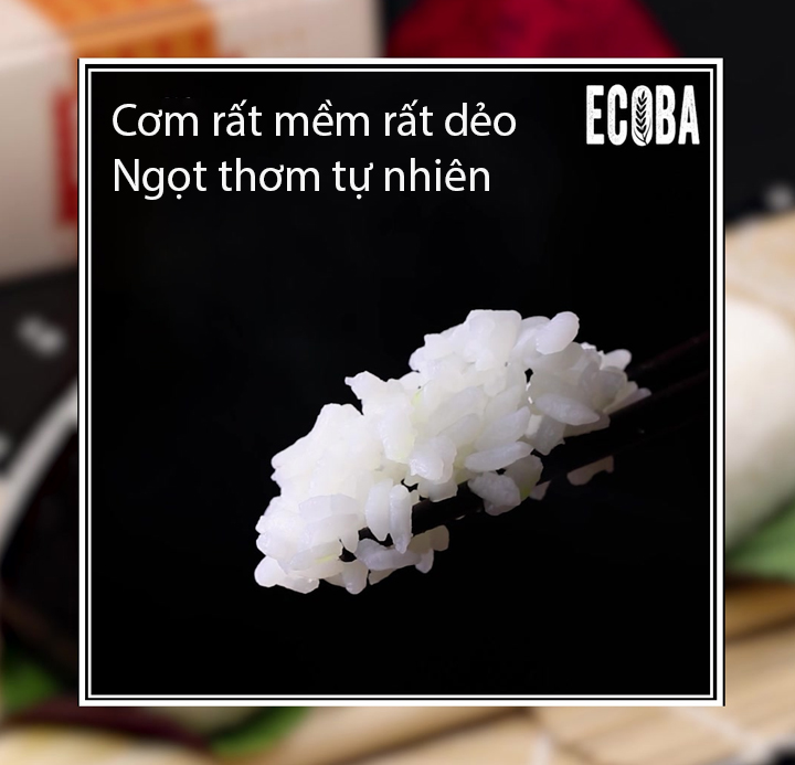 Gạo Nhật hữu cơ cao cấp/ECOBA Sakura 1kg - Nấu cháo cho bé ăn dặm - Hạt tròn, cơm mềm dẻo ngọt - 100% Organic