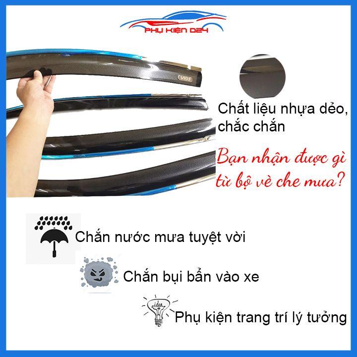 Vè mưa Vios 2019-2020 chỉ inox bảo vệ xe