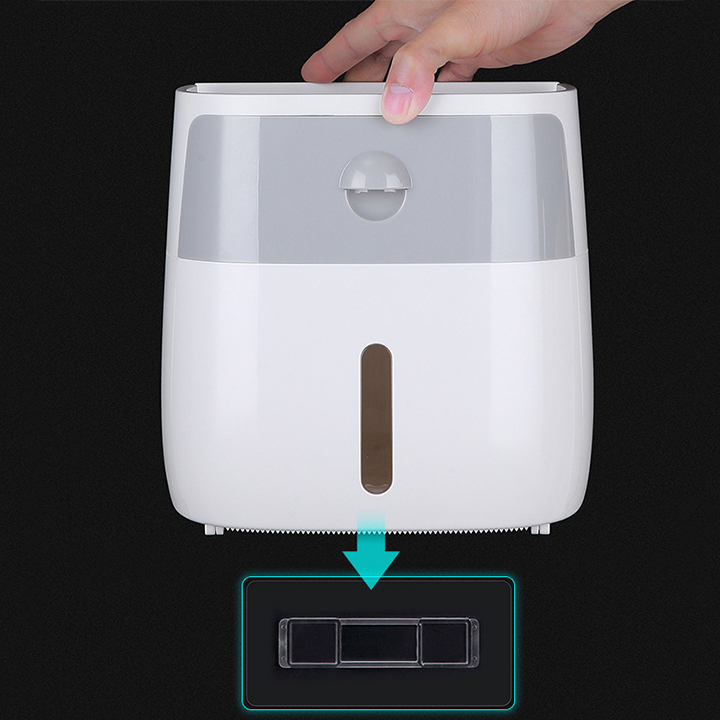 Hộp đựng Giấy Vệ Sinh Cao Cấp - Kệ Để Giấy Vệ Sinh 2 Tầng Chống Nước - Có Ngăn Kéo Và Khe Để Điện Thoại