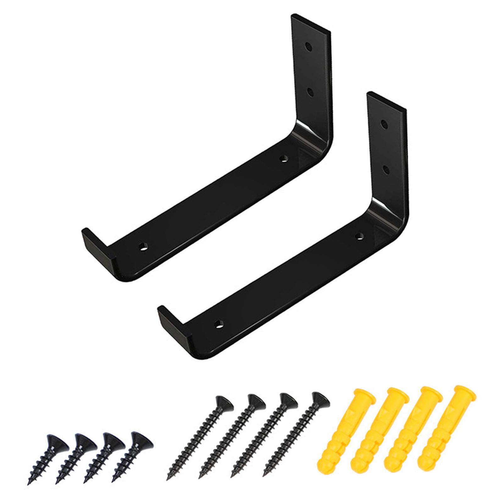 2x Shelf Bracket Rustic Metal with Screw Wall Mounted Heavy Duty 15cm