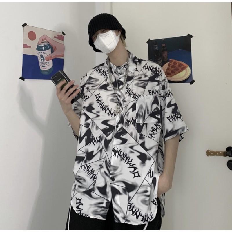Áo sơmi nam loang màu