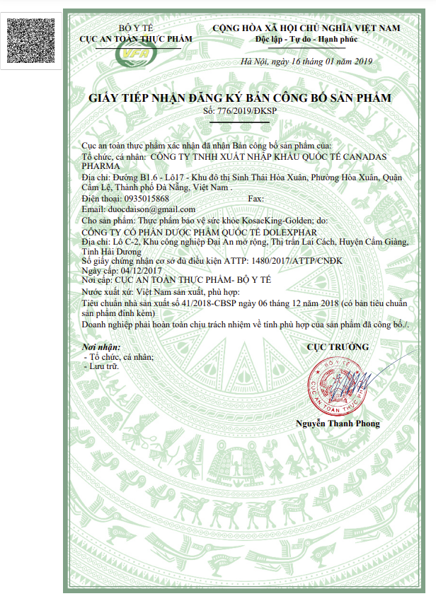 Viên uống Đông trùng hạ thảo KosaeKing Golden bồi bổ cơ thể, tăng sức đề kháng, nâng cao sức khỏe - Hộp 60 viên