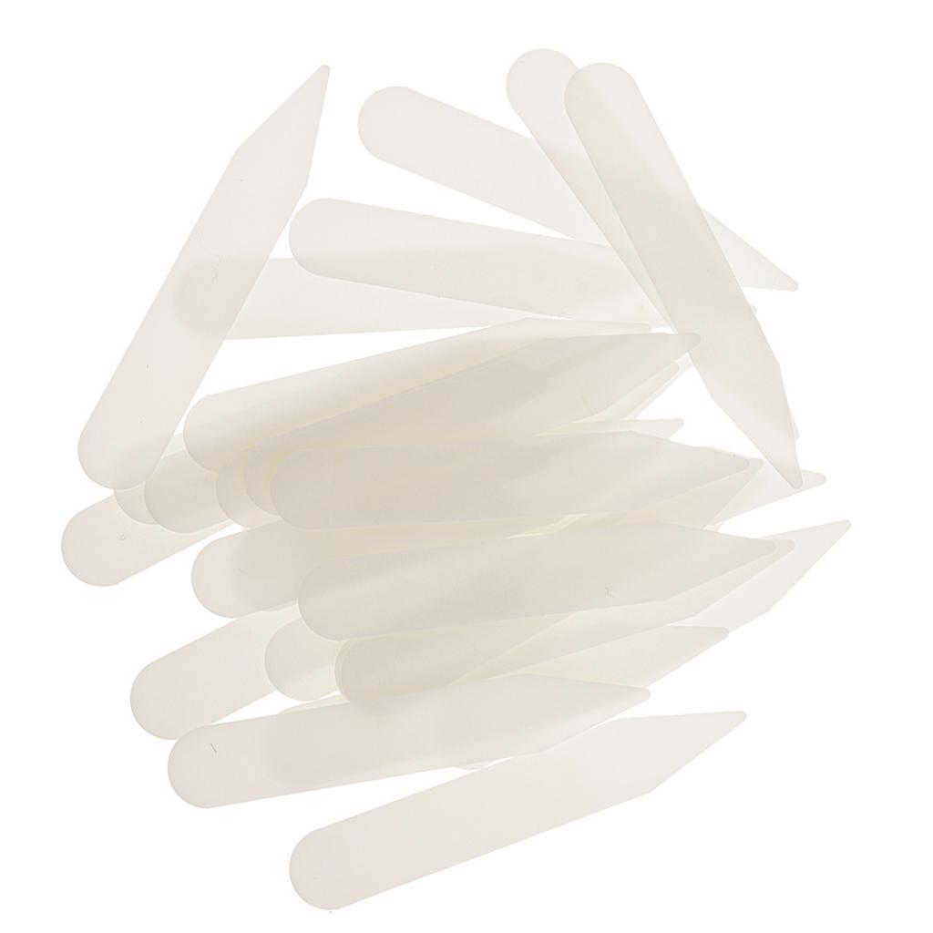 2-3pack 200 Pieces Plastic White Collar Stays Bones Stiffeners Beige 6x1cm