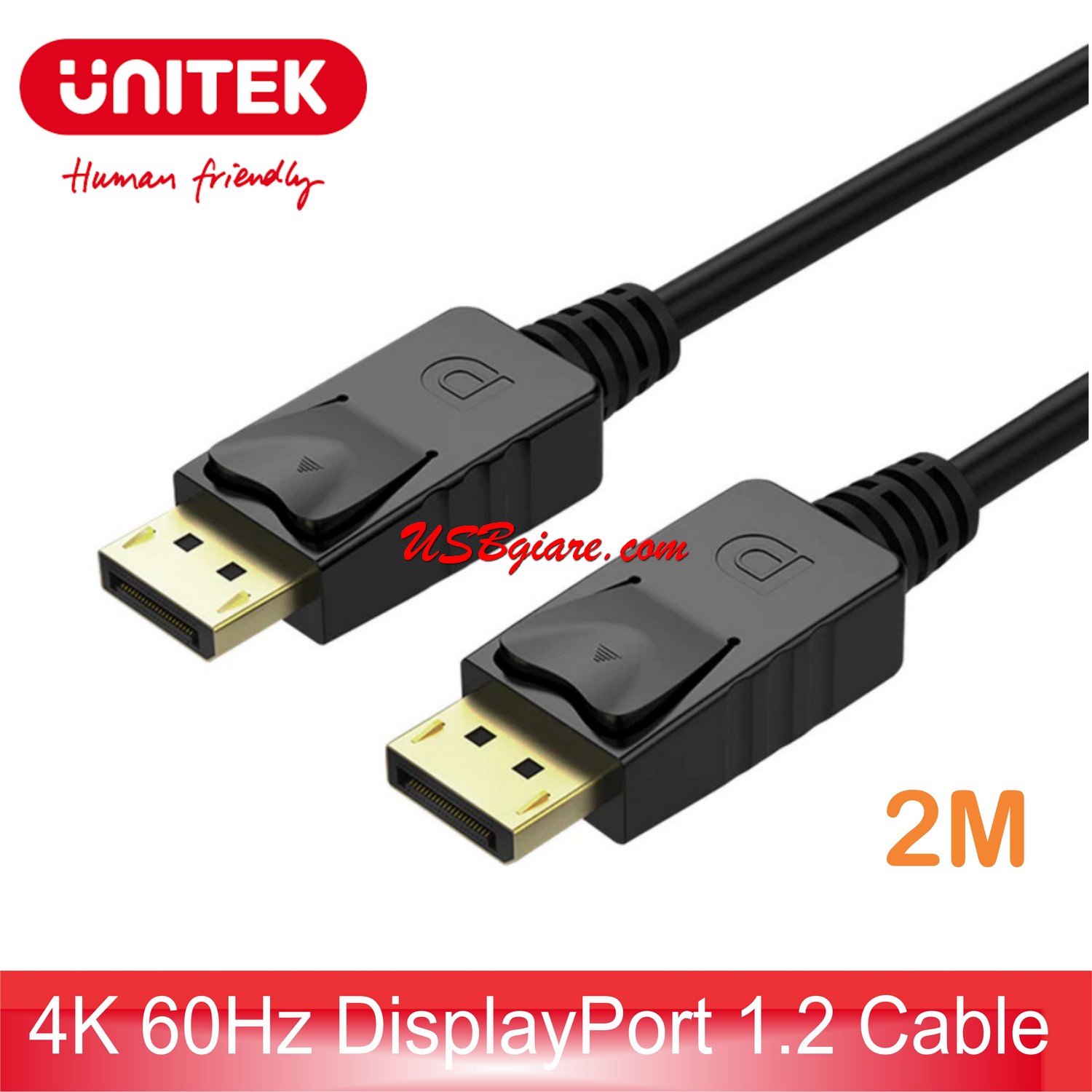 CÁP DISPLAYPORT 2M CHUẨN 1.2 4K 60HZ UNITEK Y-C608BK