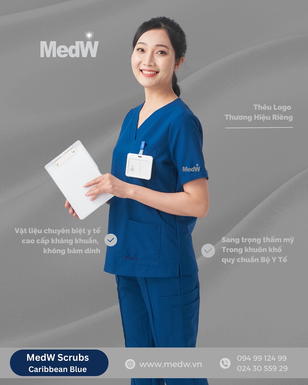MedW Hera Scrubs Y Tế (Nữ) Xanh Caribbean Bộ Trang Phục Y Tế Bác Sĩ Điều Dưỡng Phòng Khám Bệnh Viện Thẩm Mỹ Spa Thiết Kế Cách Tân Trang Trọng Vật Liệu Chuyên Biệt Y Tế Không Bám Dính Không Nhăn Mềm Êm Xếp Ly Giữ Dáng