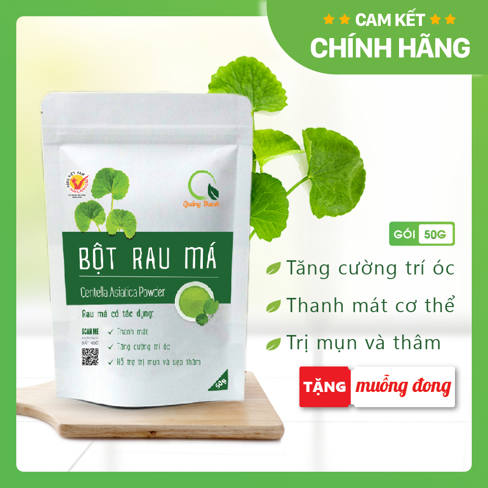 Bột Rau Má Sấy Lạnh Nguyên Chất - Mát gan, detox, giảm mụn, giảm cân, giải nhiệt cơ thể - Gói 50gr