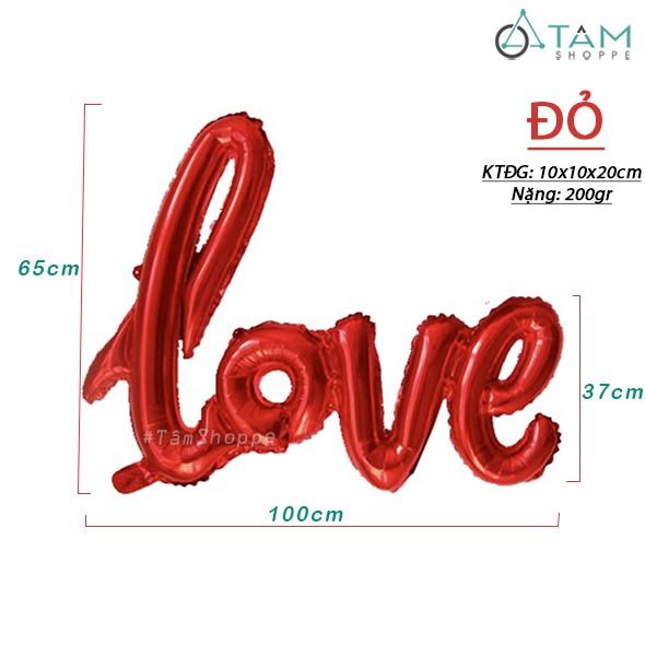 SET 2 Bong bóng chữ LOVE nét thường dính liền cao 60cm