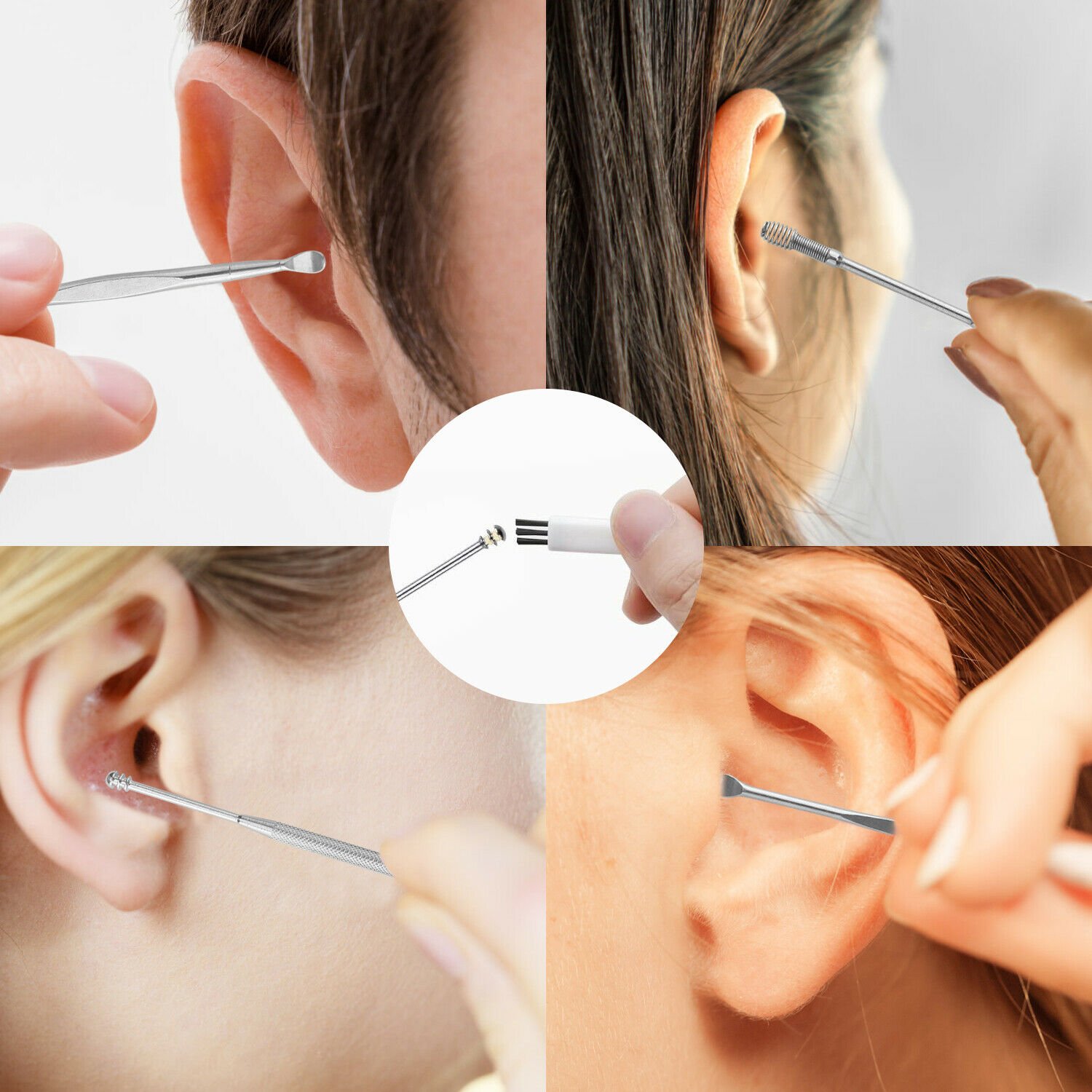 Dụng cụ lấy ráy tai 6 món, hộp thép không gỉ tặng kèm dây đeo điện thoại BaoAn hàng chính hãng