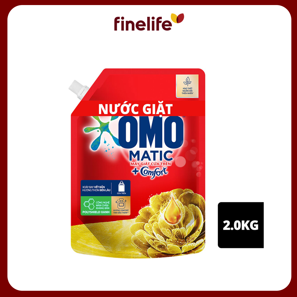 Nước giặt Omo Matic Comfort tinh dầu thơm túi 2kg - 3494798