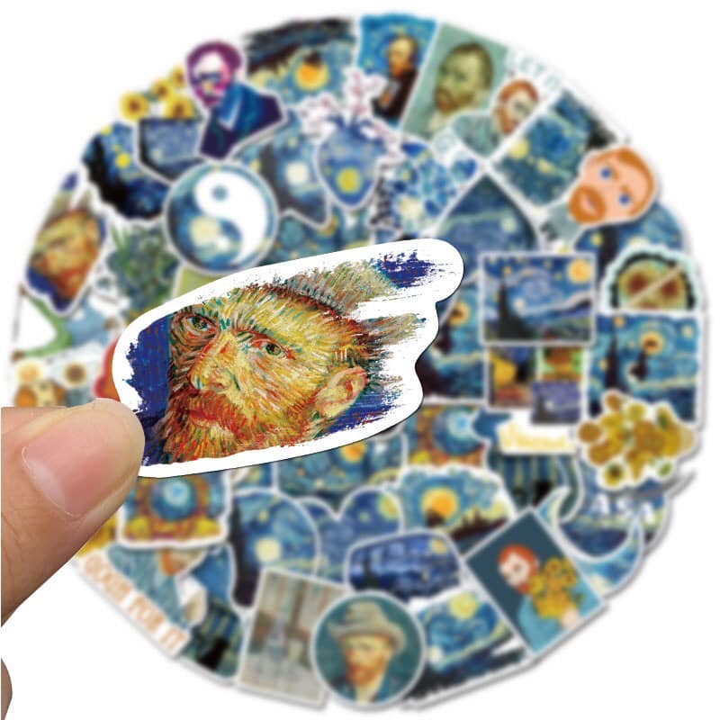 Hình ảnh Sticker Vangogh Trang Trí Laptop Nón Bảo Hiểm Vali Đàn Xe Máy Xe Đạp