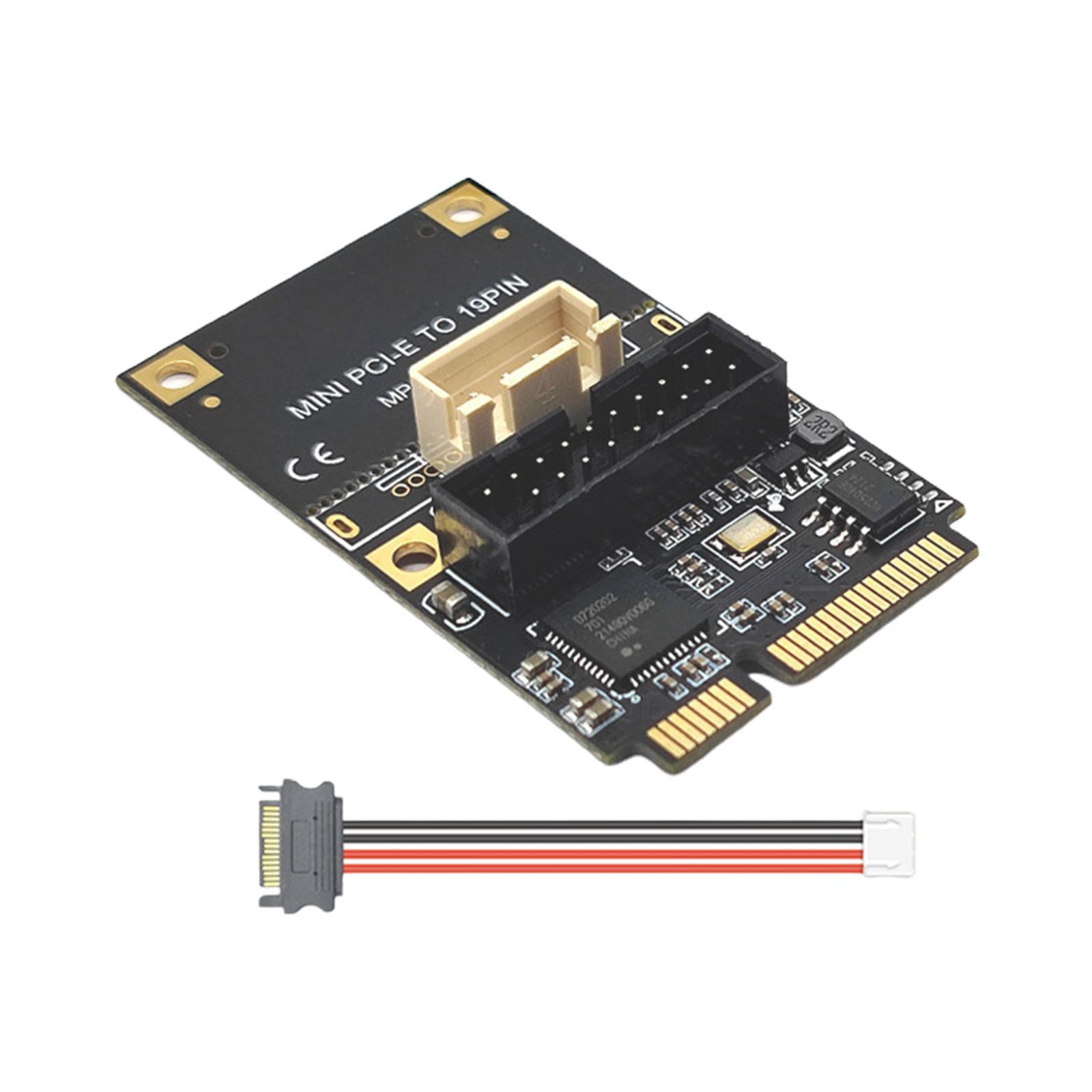 Mini PCIe to USB3.2 Gen1 19Pin Expansion Card, Professional, E to 19Pin USB3.2 Adapter Riser Board for Windows XP 7 8 10 11