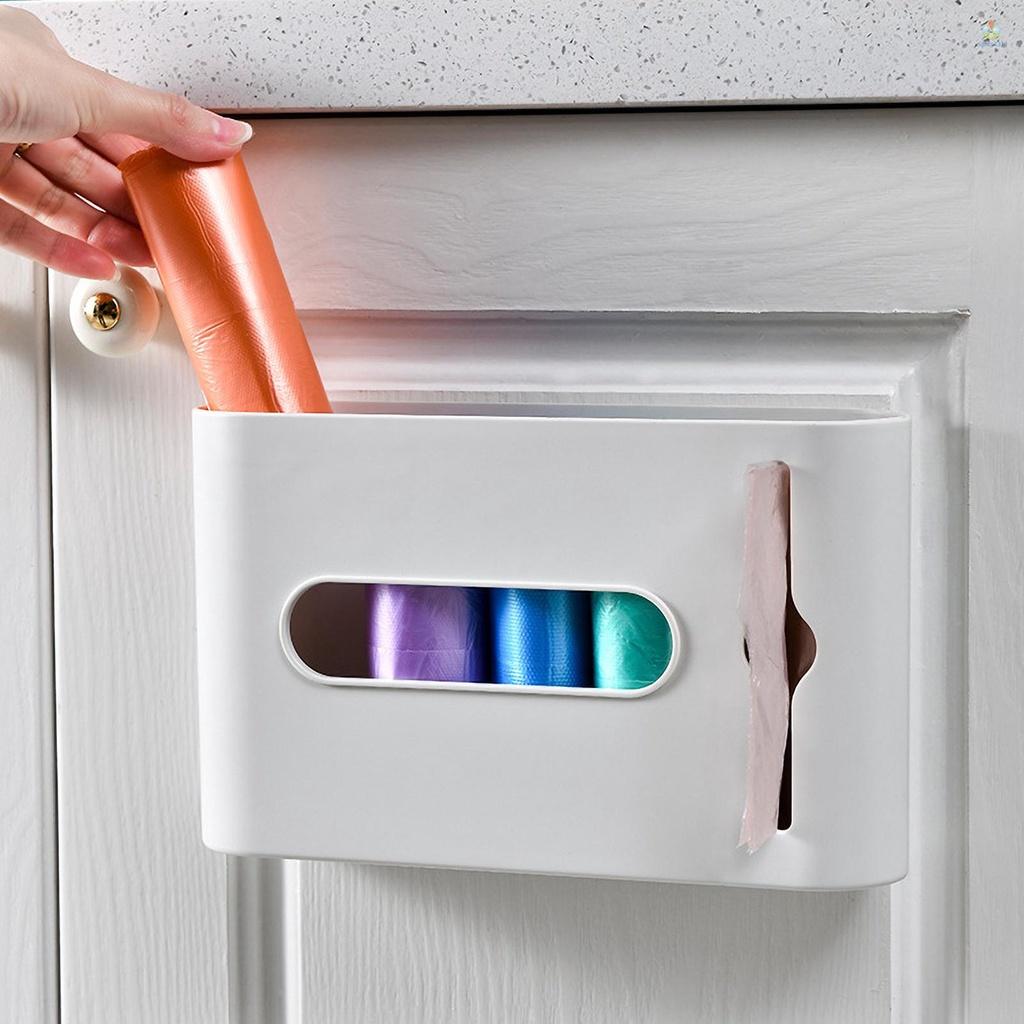 Hộp đựng túi rác bằng nhựa gắn tường tự dính tiện dụng nancy3478