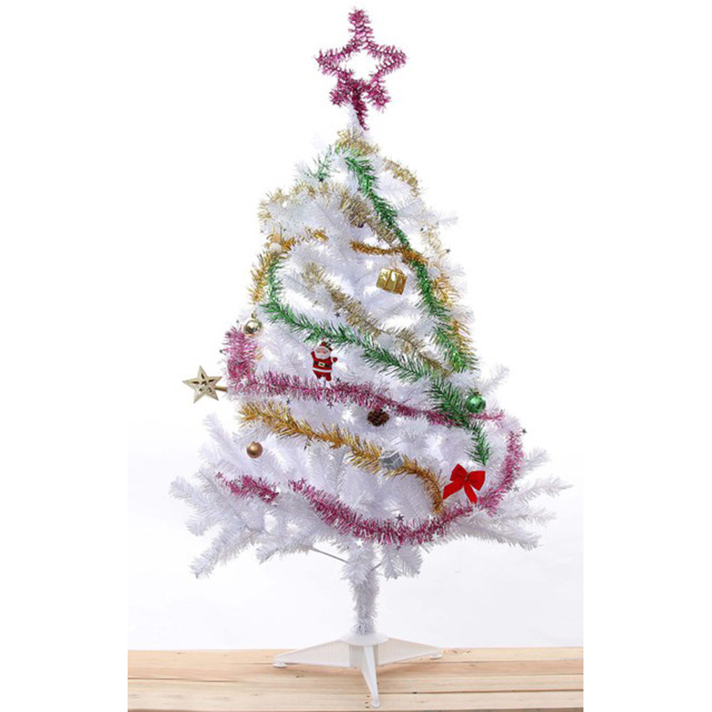 Cây thông noel màu trắng đầu tròn 2in (Cây 90cm)