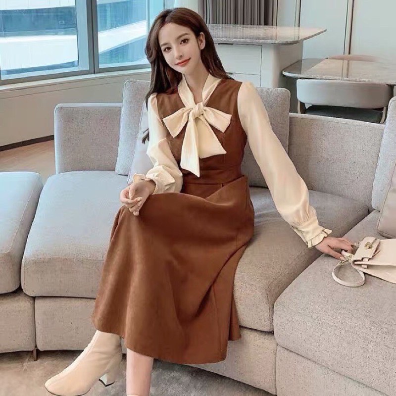 ĐẦM XÒE DÀI PHỐI NƠ CỰC XINH XẮN VÀ DỄ THƯƠNG