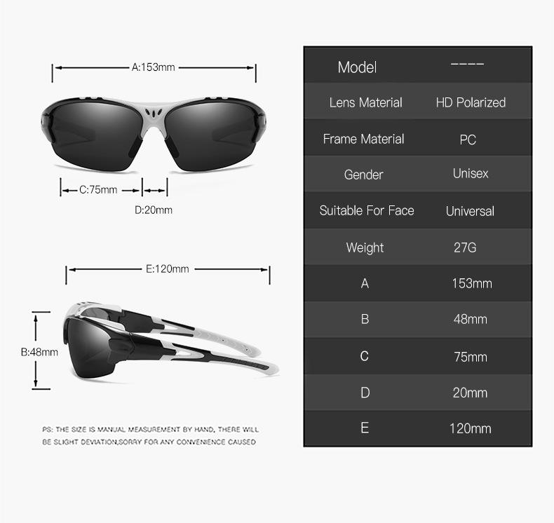Kính Mát Phân Cực Nam Nữ Kính Mát Thể Thao Kính Đi Xe Đạp Kính Thể Thao Ngoài Trời Kính Mát Xe Máy Chạy Câu Cá Color: sunglasses 5 Eyewear Size: One Size