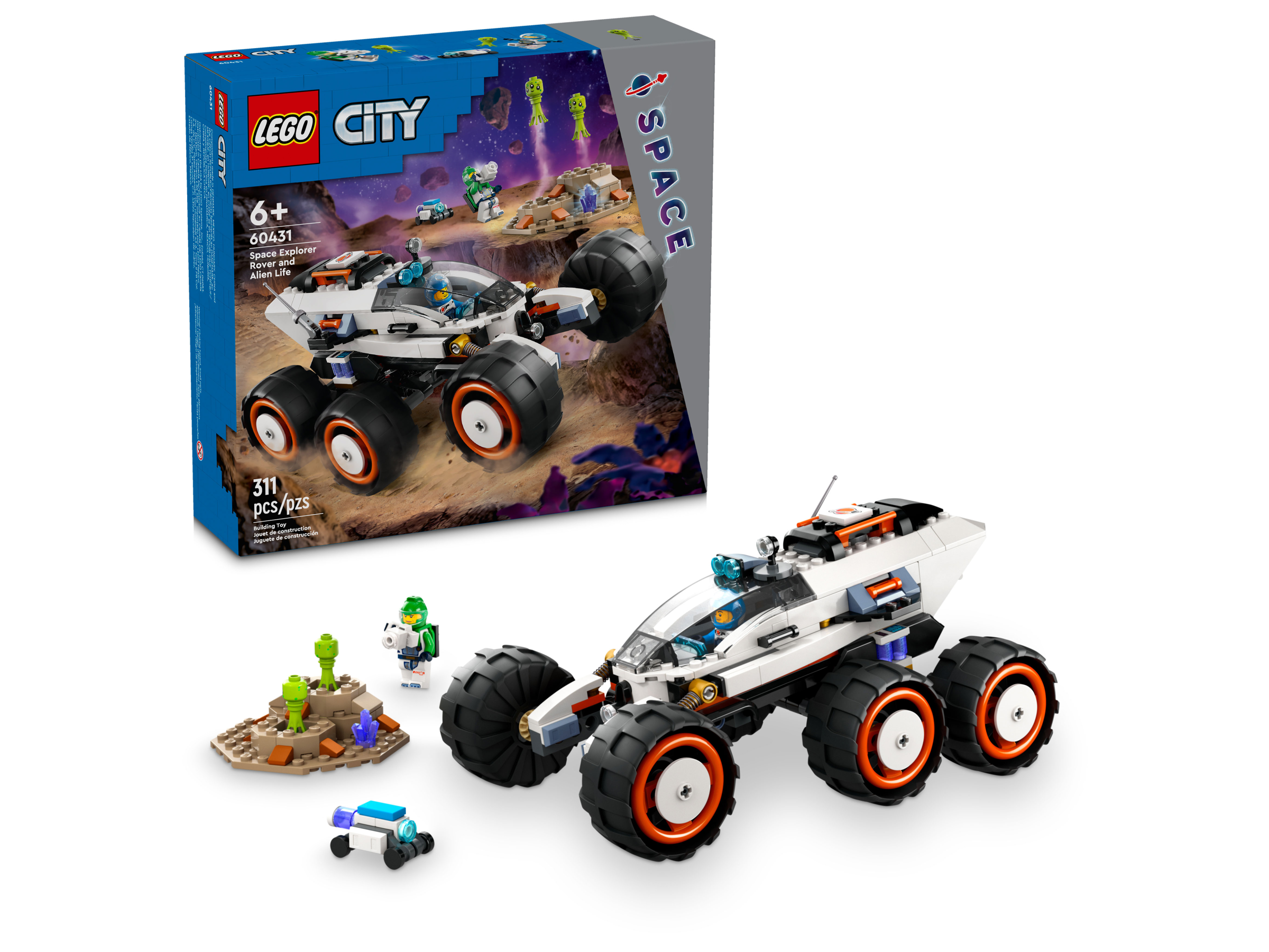 Hình ảnh Đồ Chơi Lắp Ráp Xe Thám Hiểm Không Gian Và Người Ngoài Hành Tinh - Space Explorer Rover And Alien Life - Lego City 60431 (311 Mảnh Ghép)