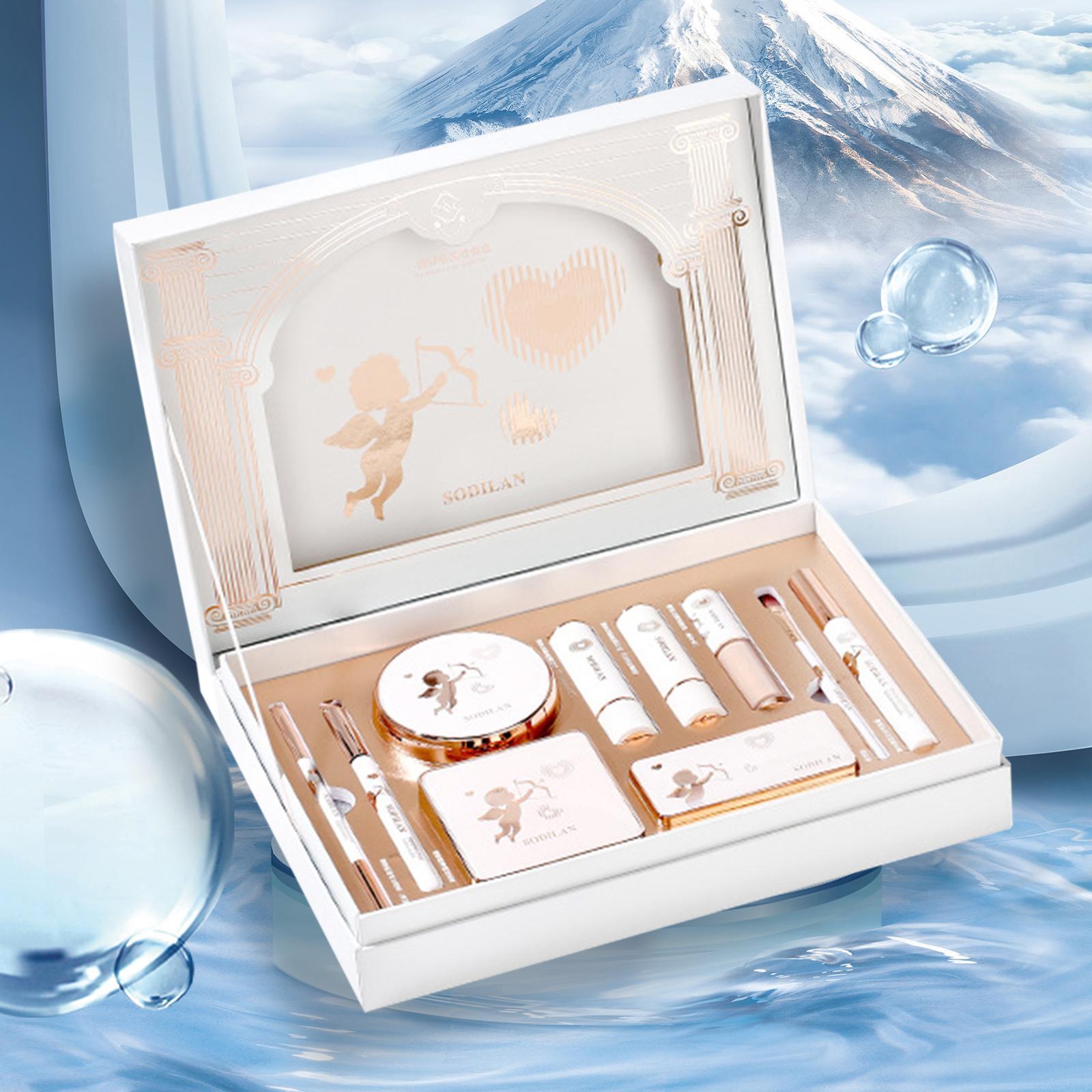 Makeup Set Include 3 Colors Eyeshadow 2x Lipstick Cushion BB Cream Concealer eyeliner for Beginners Women Girl
